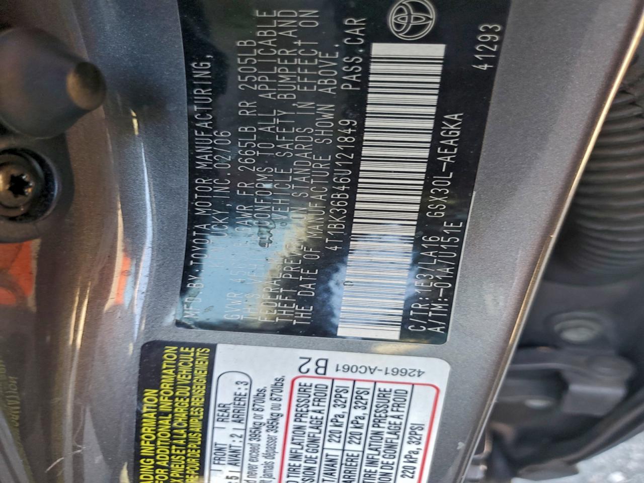 2006 TOYOTA AVALON XL photo 12