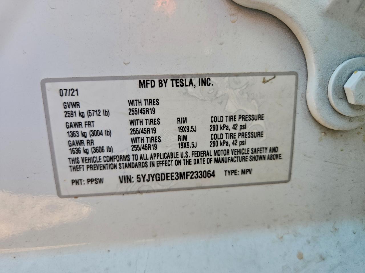 2021 TESLA MODEL Y photo 14