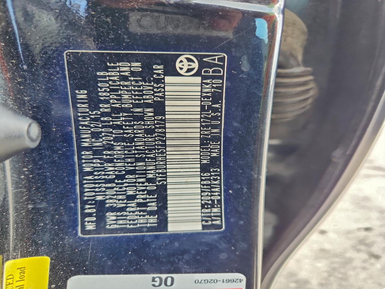 2015 TOYOTA COROLLA L photo 12