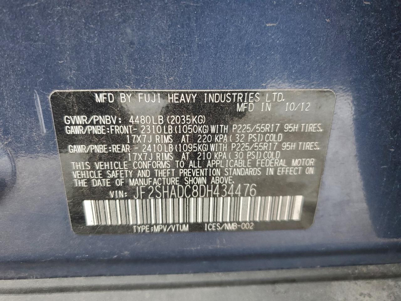 2013 SUBARU FORESTER 2.5X PREMIUM photo 12