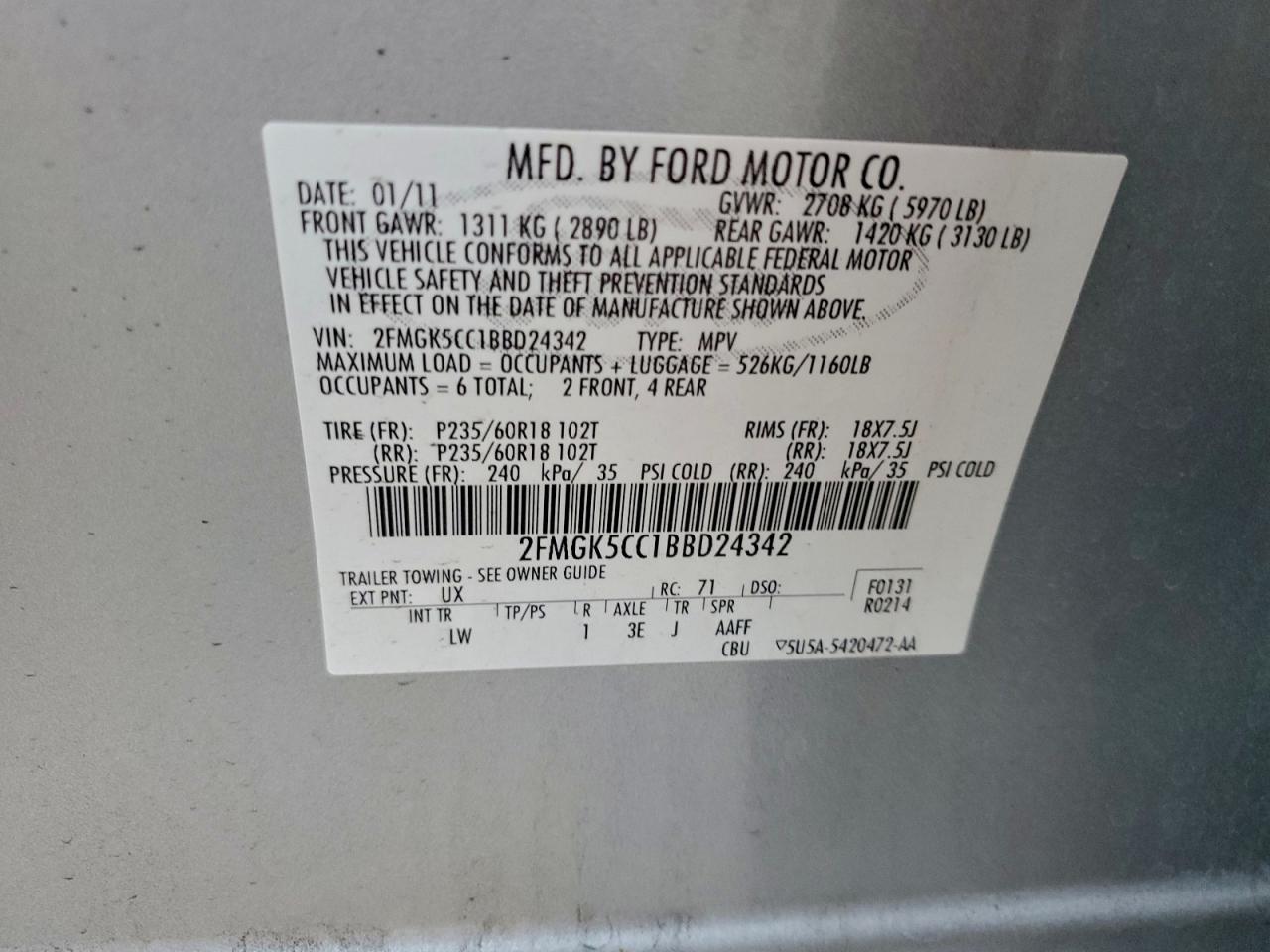 2011 FORD FLEX SEL photo 25