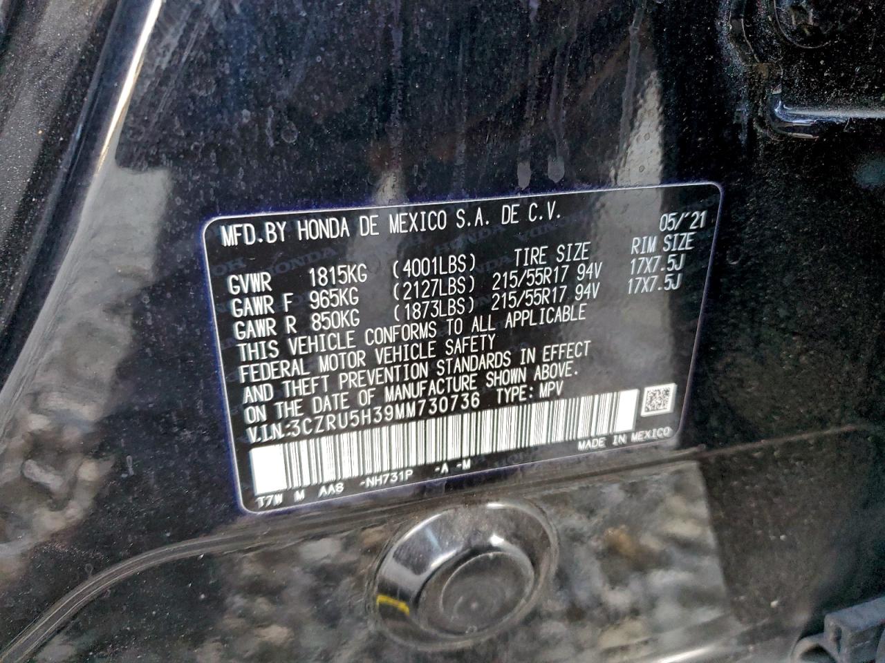 2021 HONDA HR-V LX photo 27