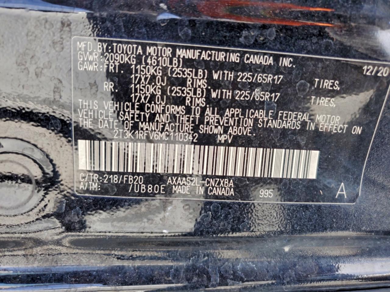 2021 TOYOTA RAV4 LE photo 13