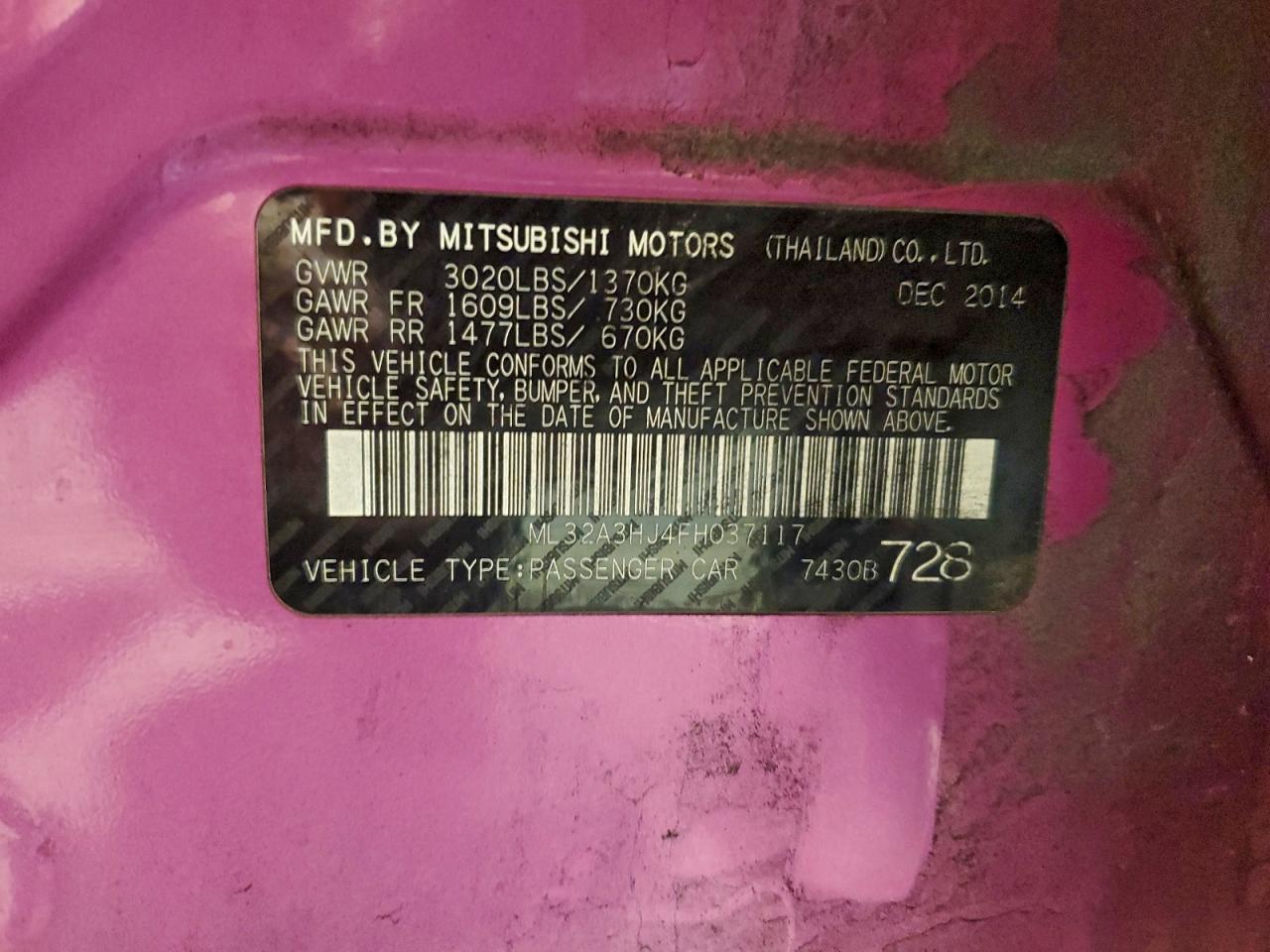 2015 MITSUBISHI MIRAGE DE photo 25