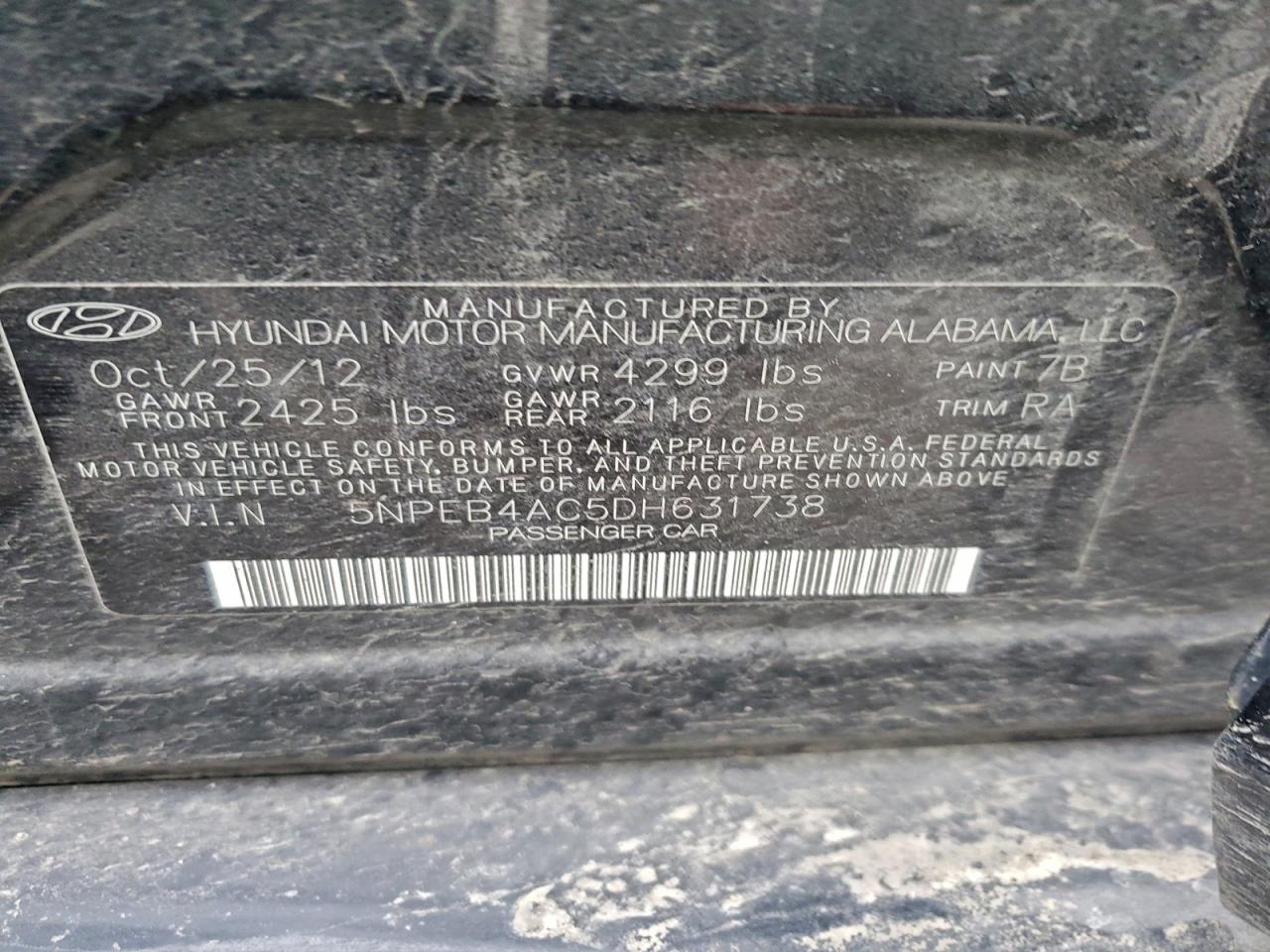 2013 HYUNDAI SONATA GLS photo 13