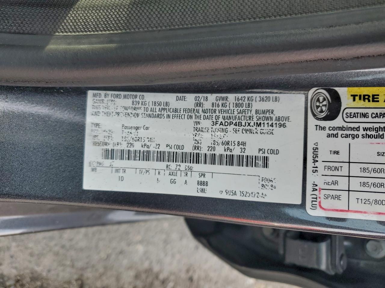 2018 FORD FIESTA SE photo 12