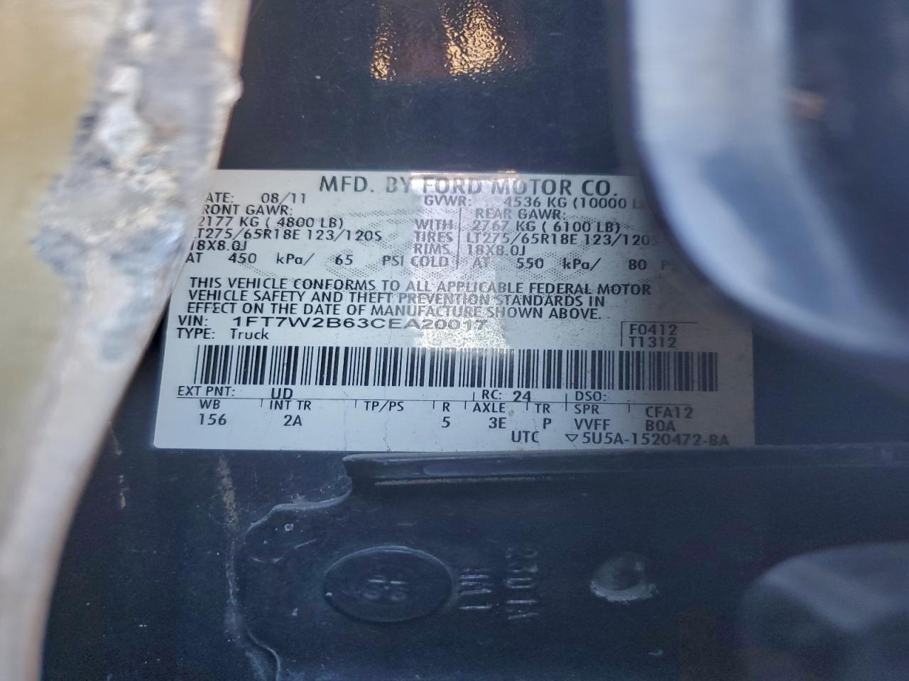 2012 FORD F250 SUPER DUTY photo 12