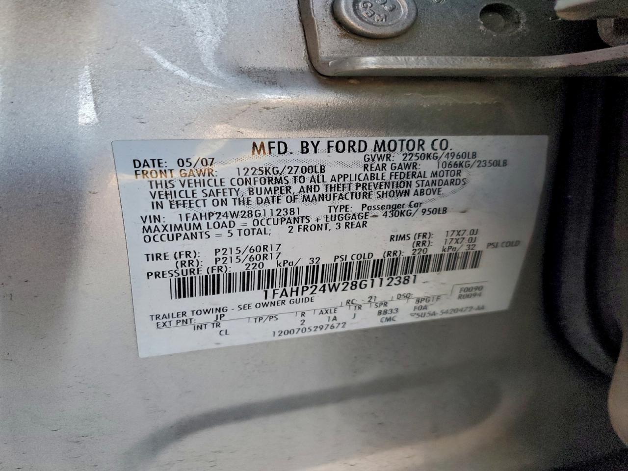 2008 FORD TAURUS SEL photo 23