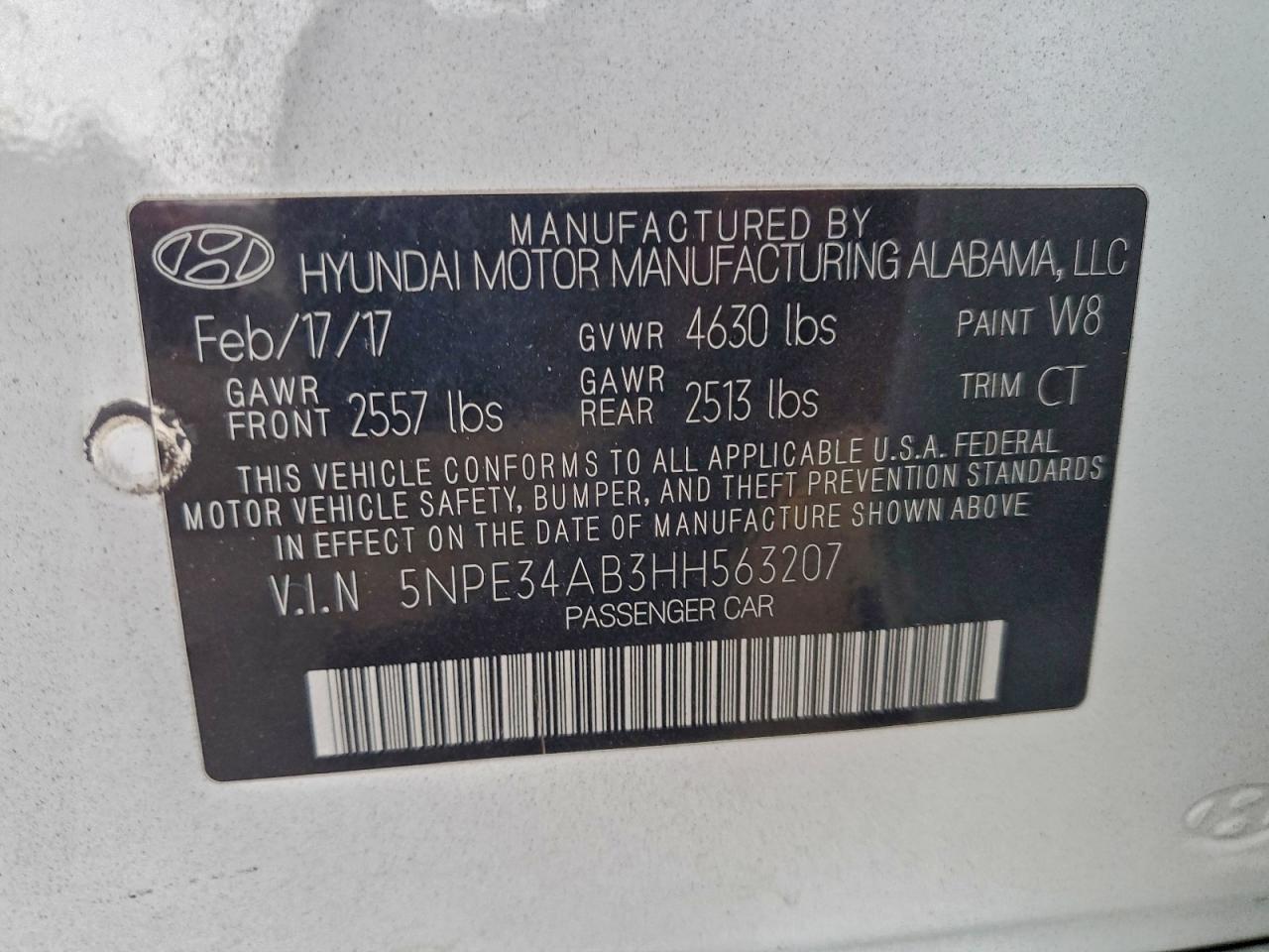 2017 HYUNDAI SONATA SPORT photo 12