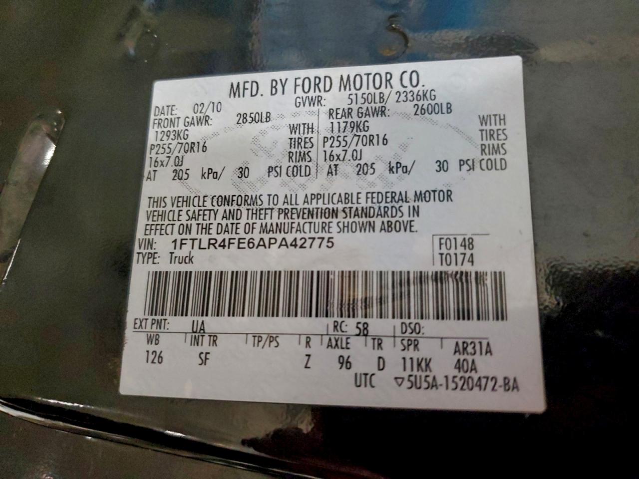 2010 FORD RANGER SUPER CAB photo 12