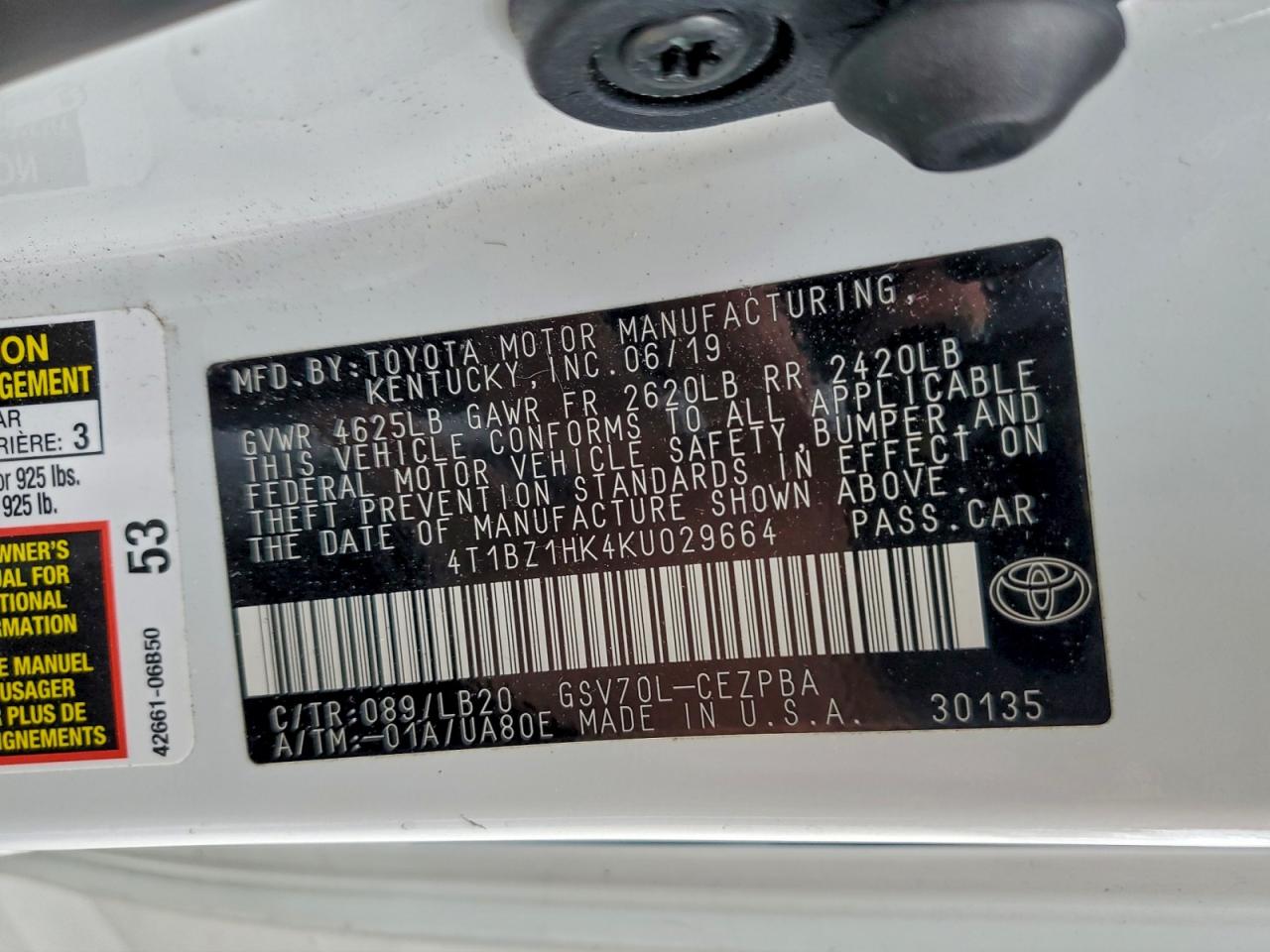 2019 TOYOTA CAMRY XSE photo 13