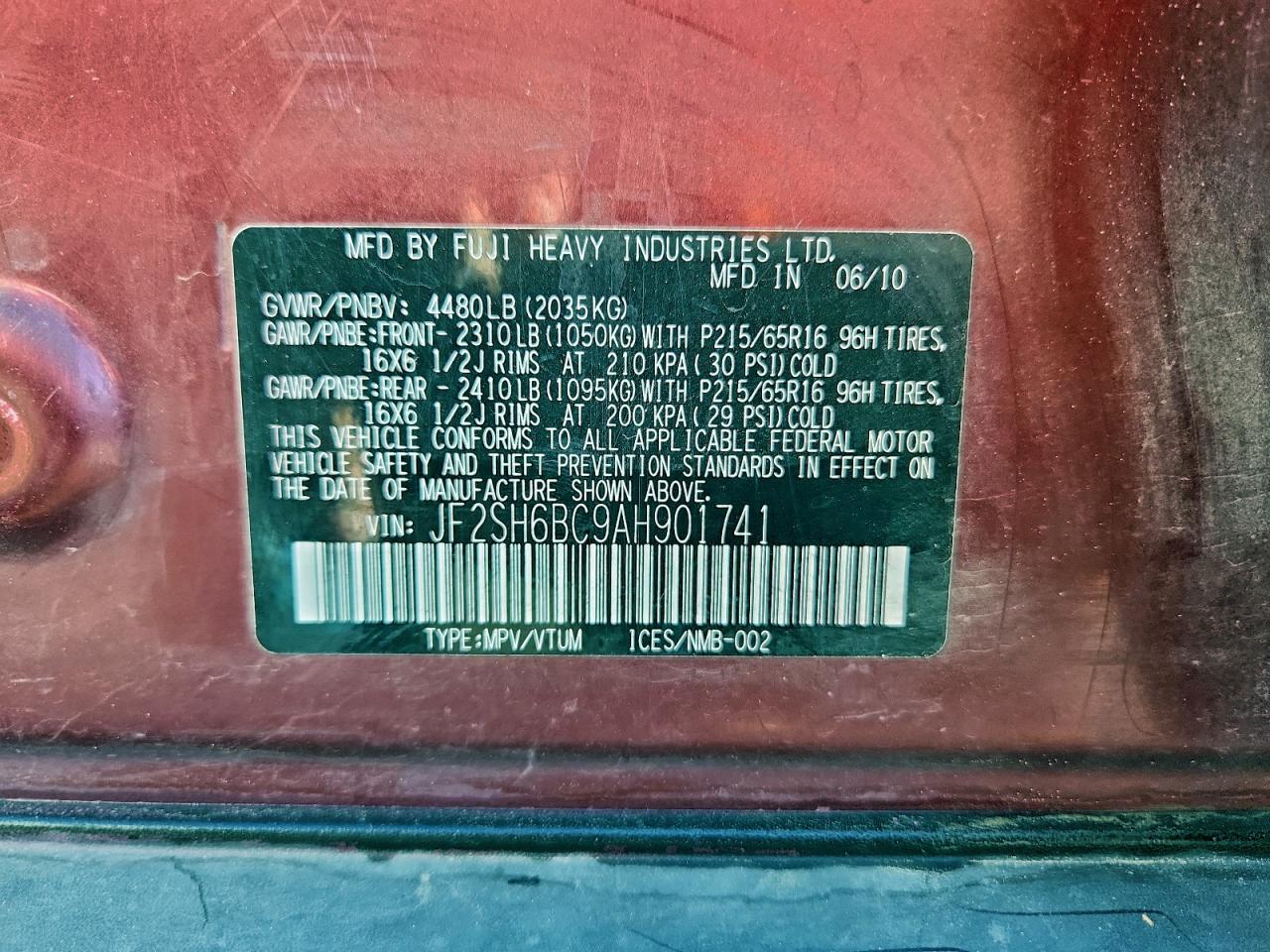 2010 SUBARU FORESTER XS photo 25