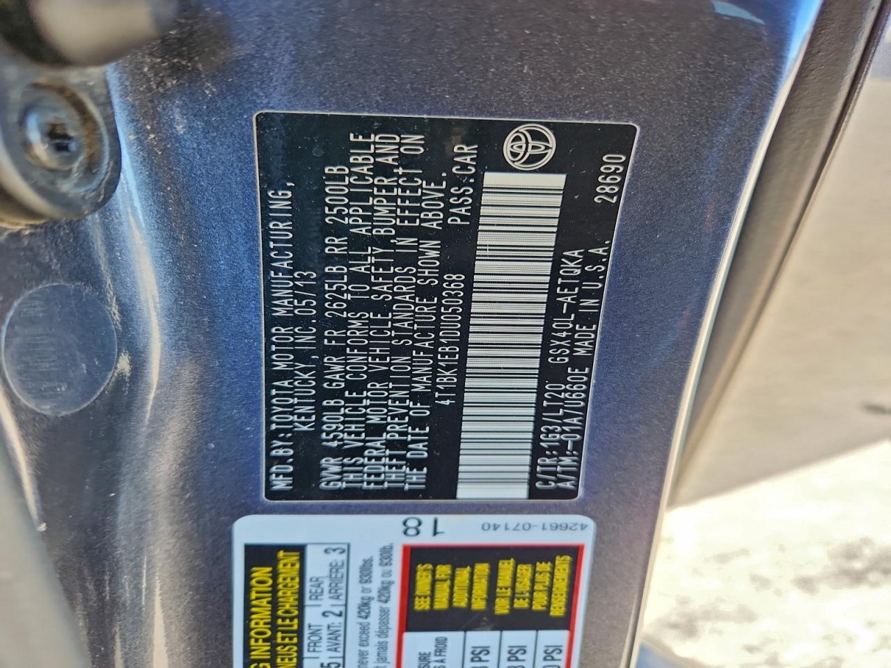 2013 TOYOTA AVALON BASE photo 12