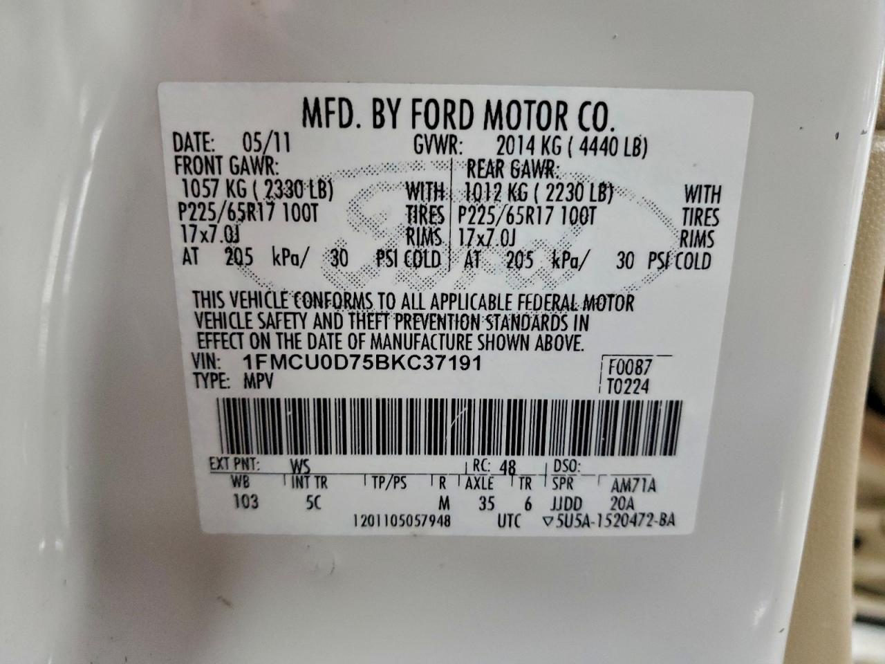 2011 FORD ESCAPE XLT photo 25