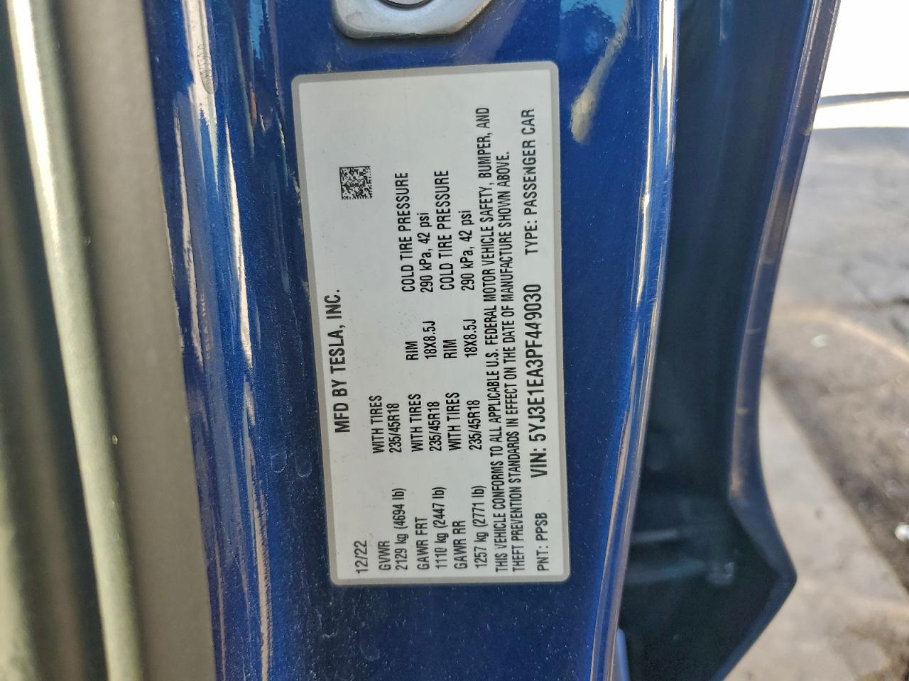 2023 TESLA MODEL 3 photo 12