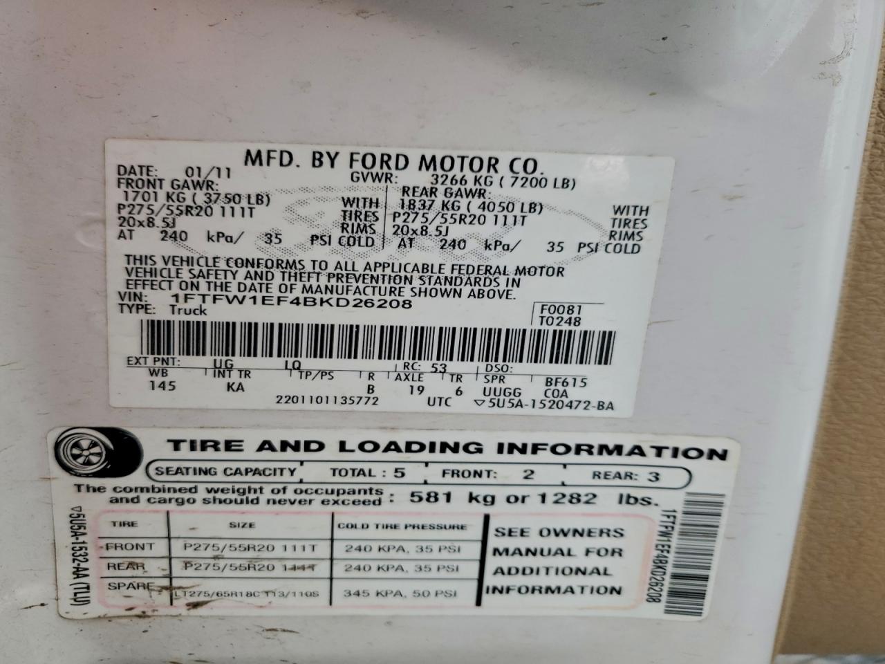 2011 FORD F150 SUPERCREW photo 12