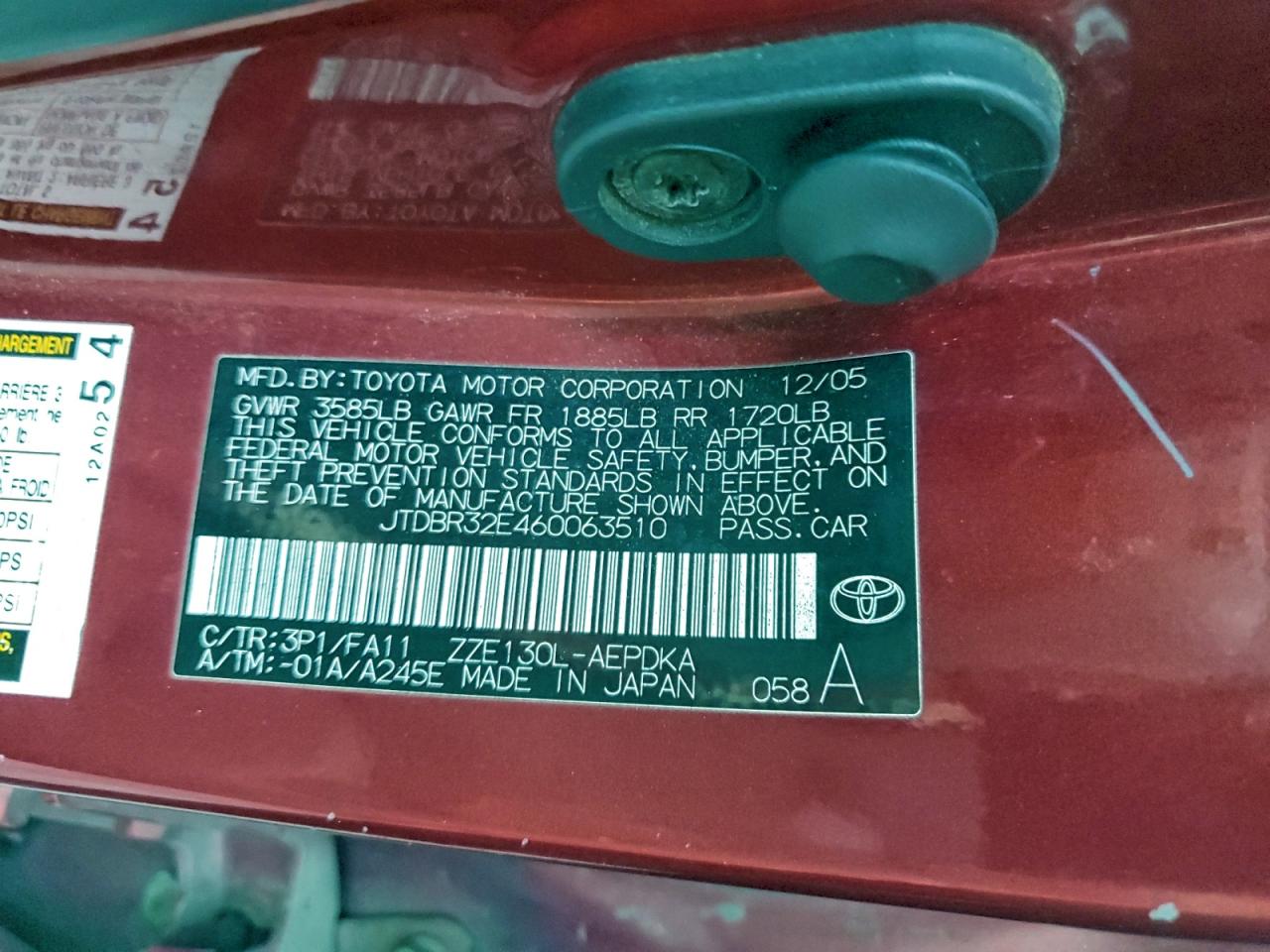 2006 TOYOTA COROLLA CE photo 13