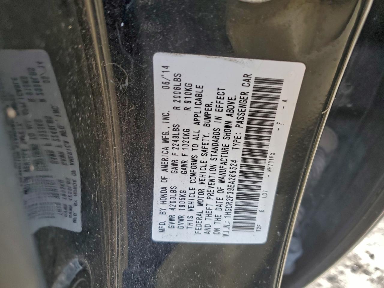2014 HONDA ACCORD LX photo 13