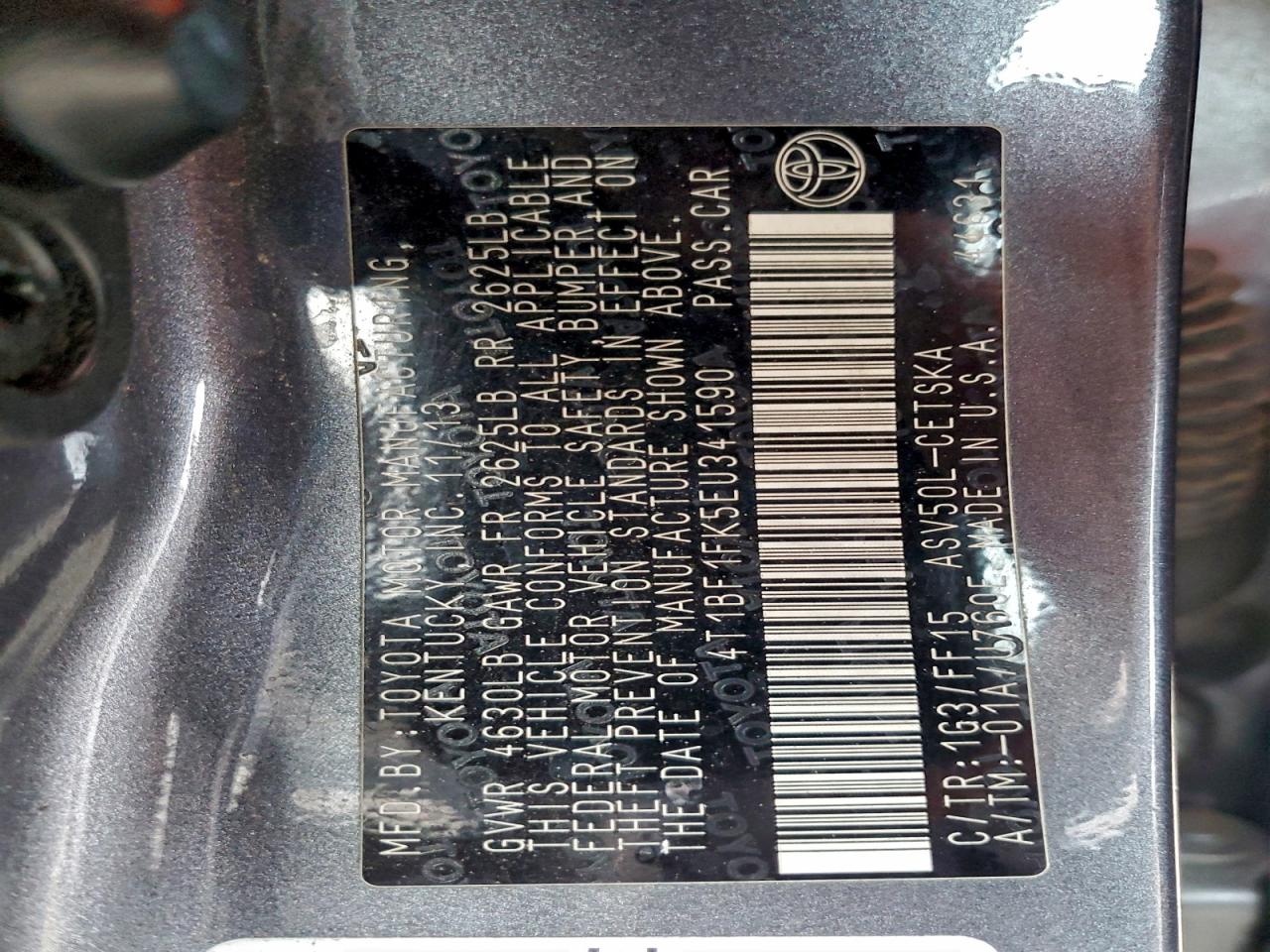 2014 TOYOTA CAMRY L photo 12