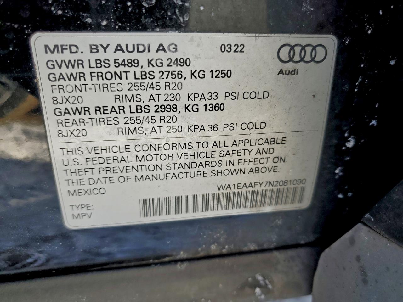 2022 AUDI Q5 PREMIUM PLUS 45 photo 13