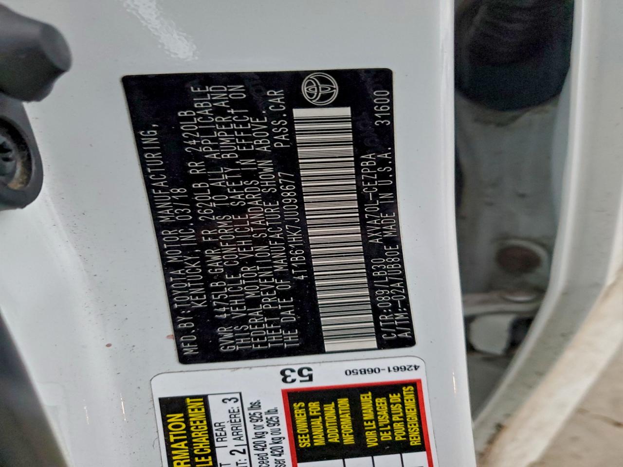 2018 TOYOTA CAMRY XSE photo 12
