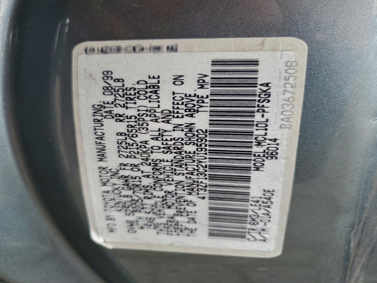 2000 TOYOTA SIENNA LE photo 25