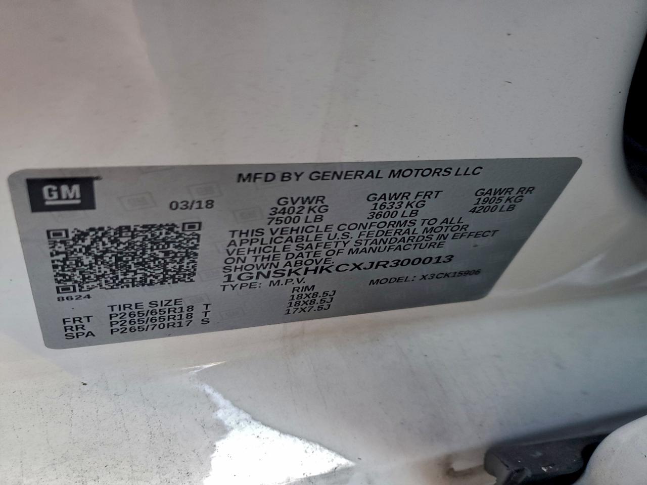 2018 CHEVROLET SUBURBAN K1500 LT photo 12