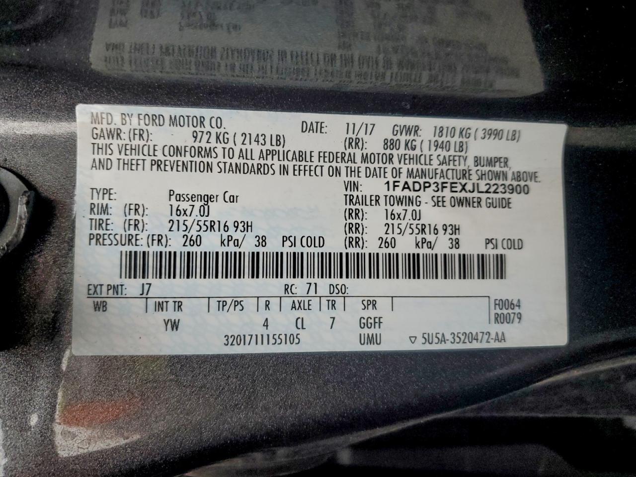 2018 FORD FOCUS SE photo 12