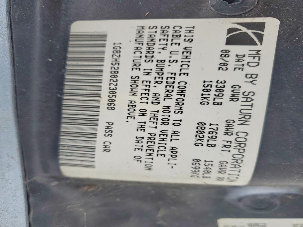 2002 SATURN SL1 photo 12