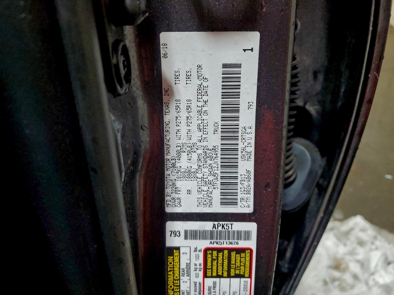 2018 TOYOTA TUNDRA DOUBLE CAB SR photo 13