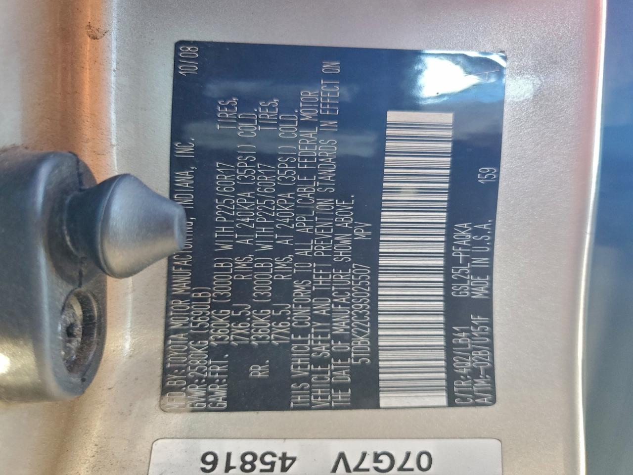 2009 TOYOTA SIENNA XLE photo 13