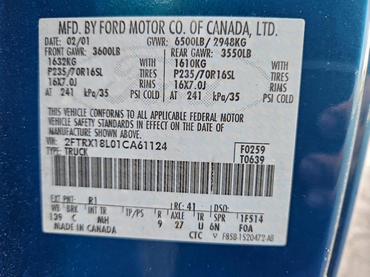 2001 FORD F150 photo 12