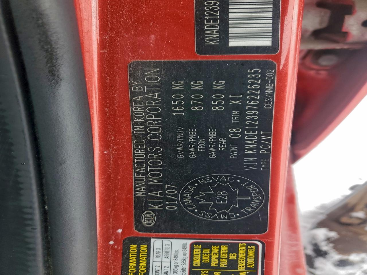 2007 KIA RIO BASE photo 12
