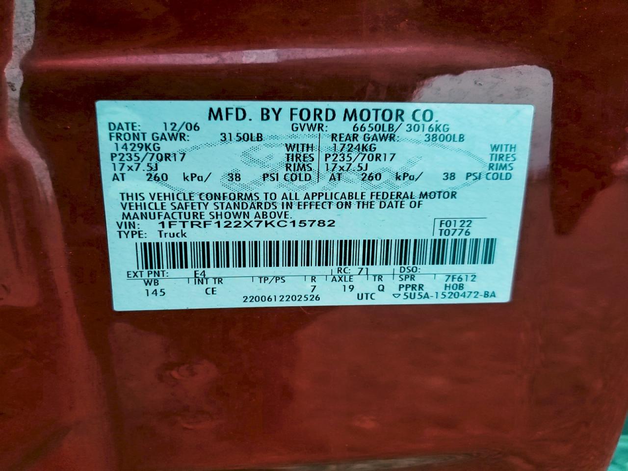 2007 FORD F150 photo 23