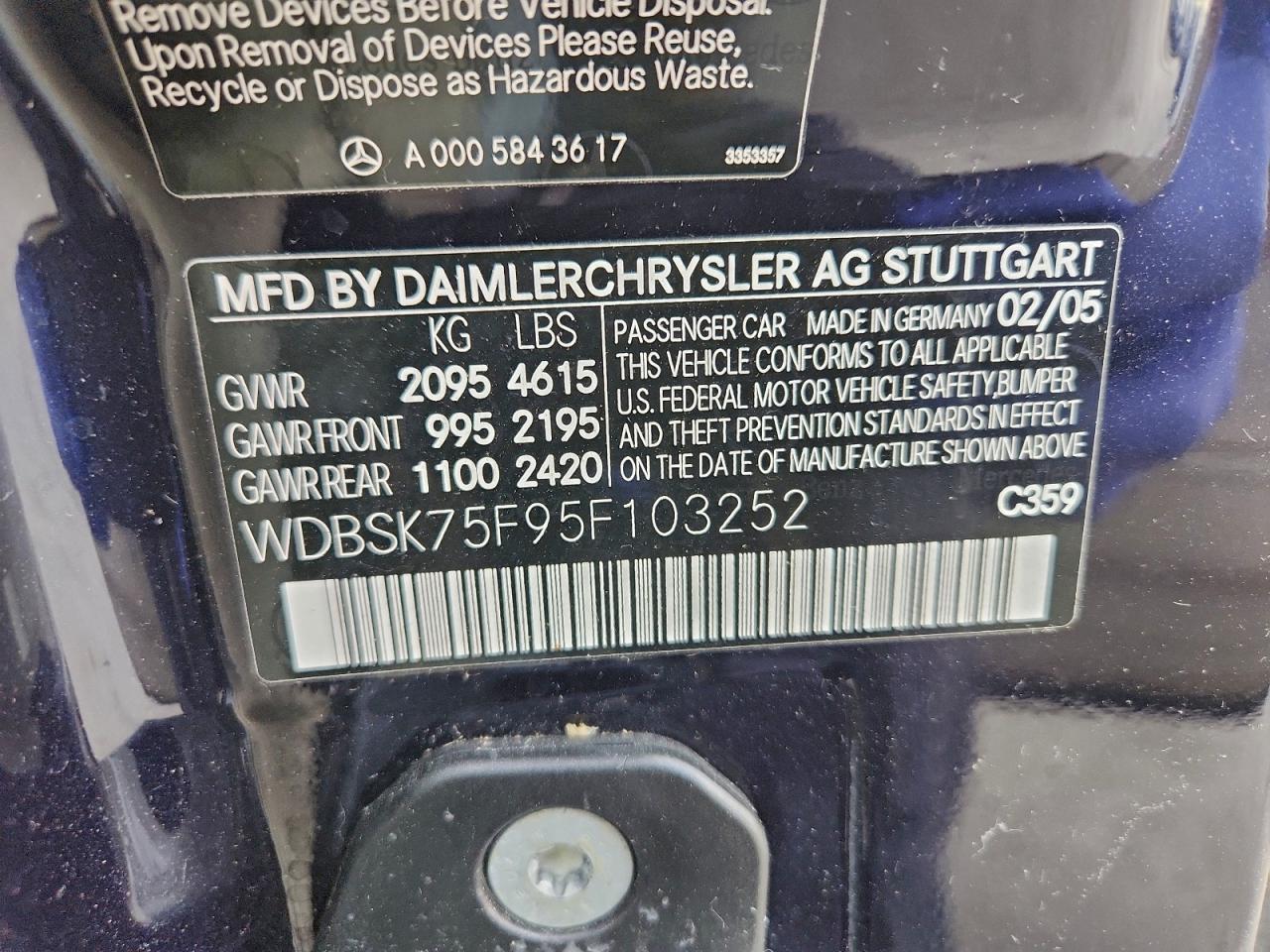 2005 MERCEDES-BENZ SL 500 photo 23