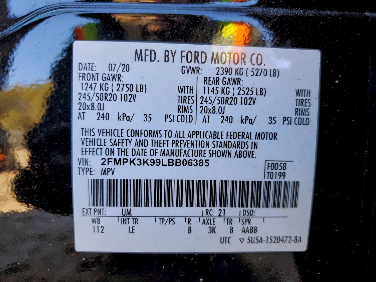 2020 FORD EDGE TITANIUM photo 13