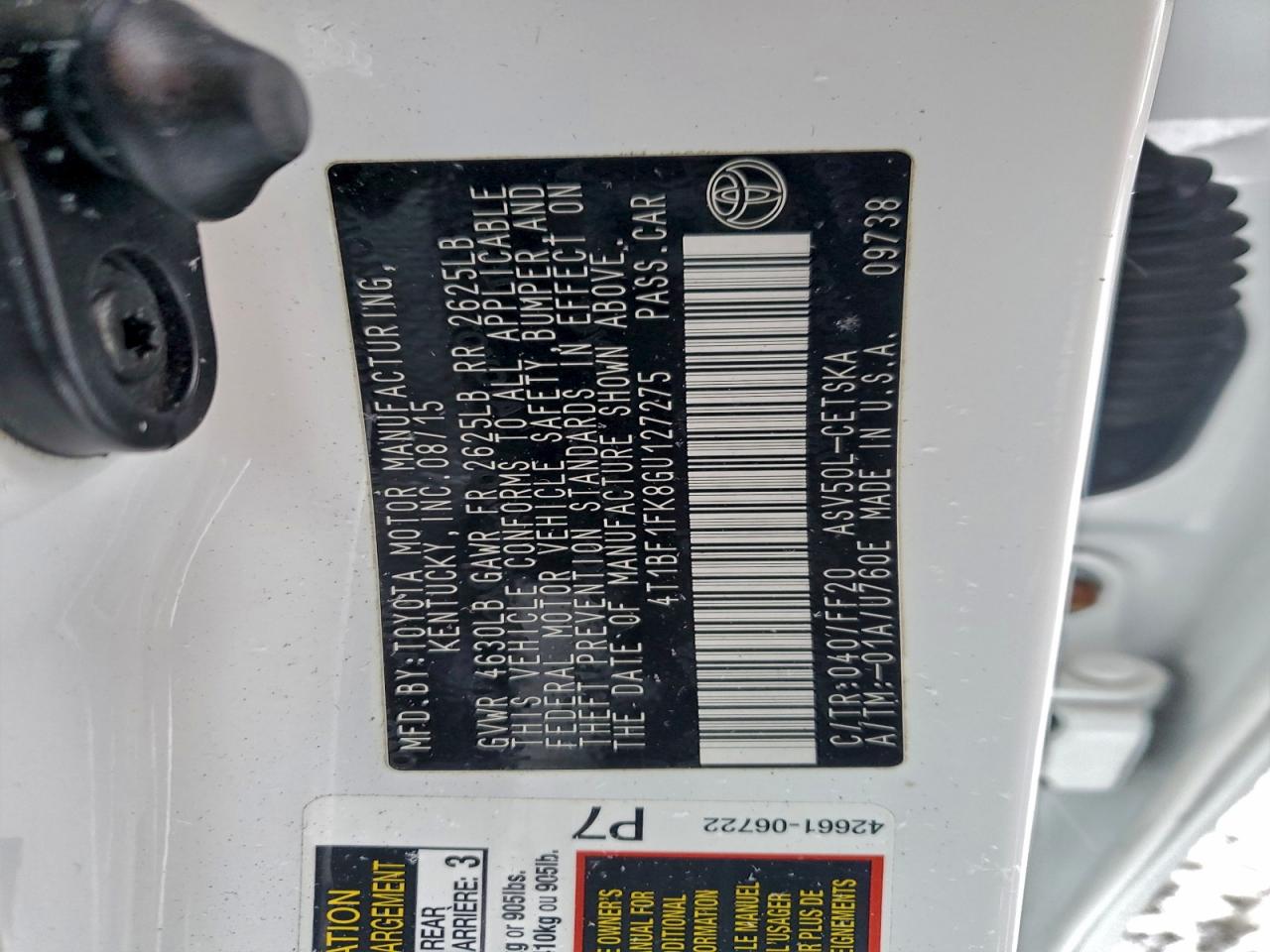 2016 TOYOTA CAMRY LE photo 13