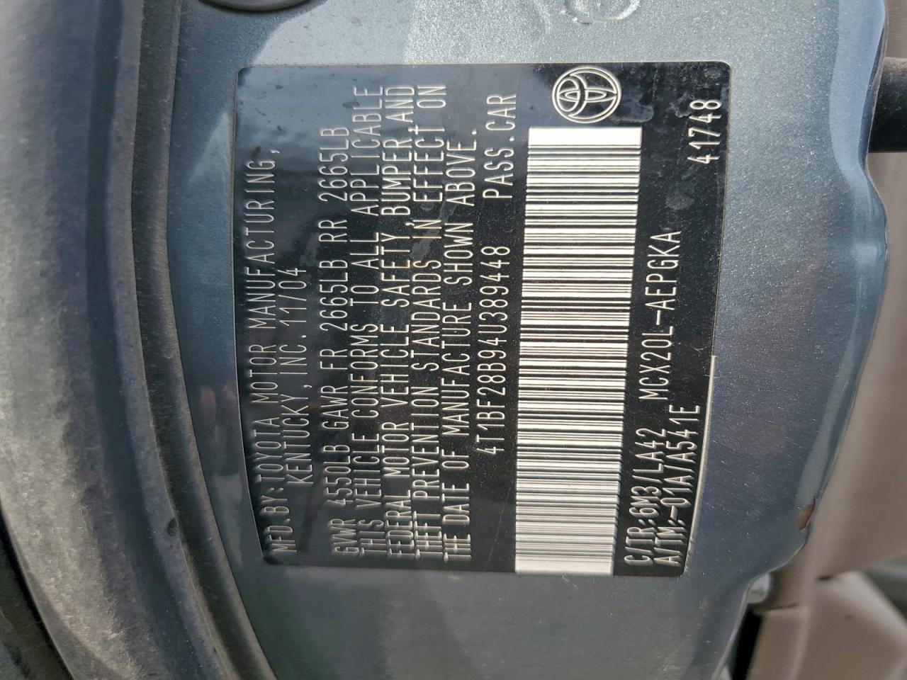 2004 TOYOTA AVALON XL photo 23