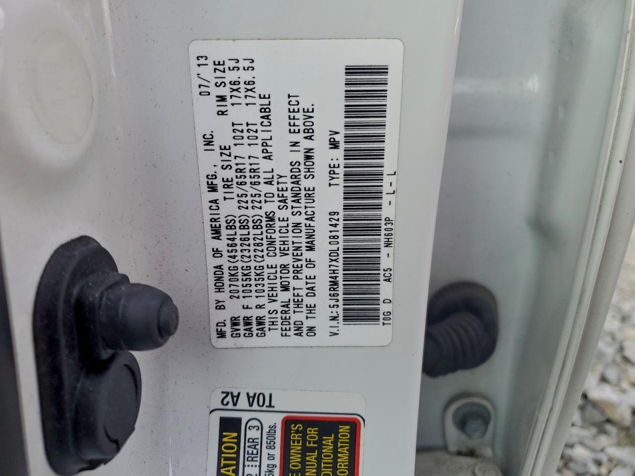 2013 HONDA CR-V EXL photo 13