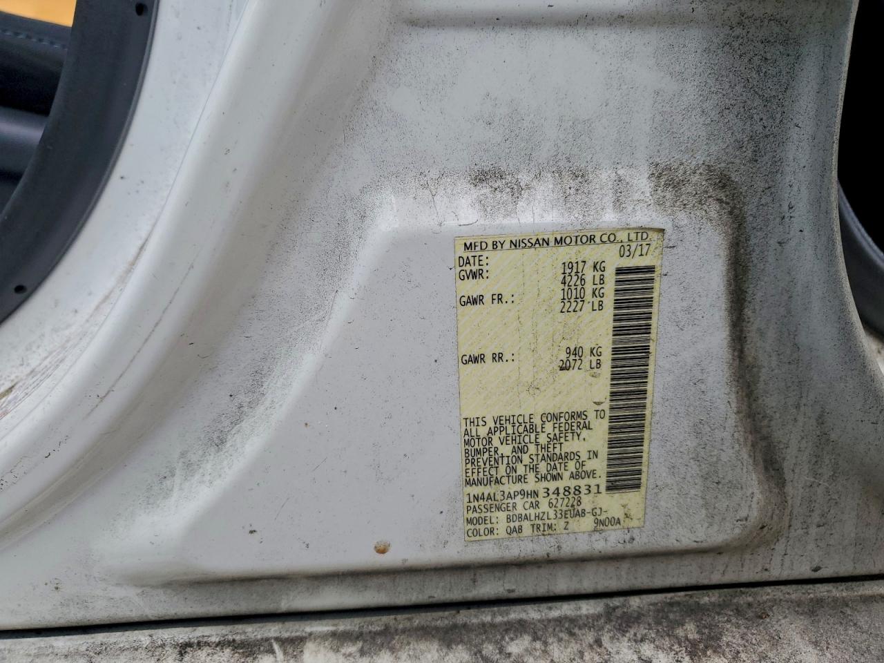 2017 NISSAN ALTIMA 2.5 photo 12