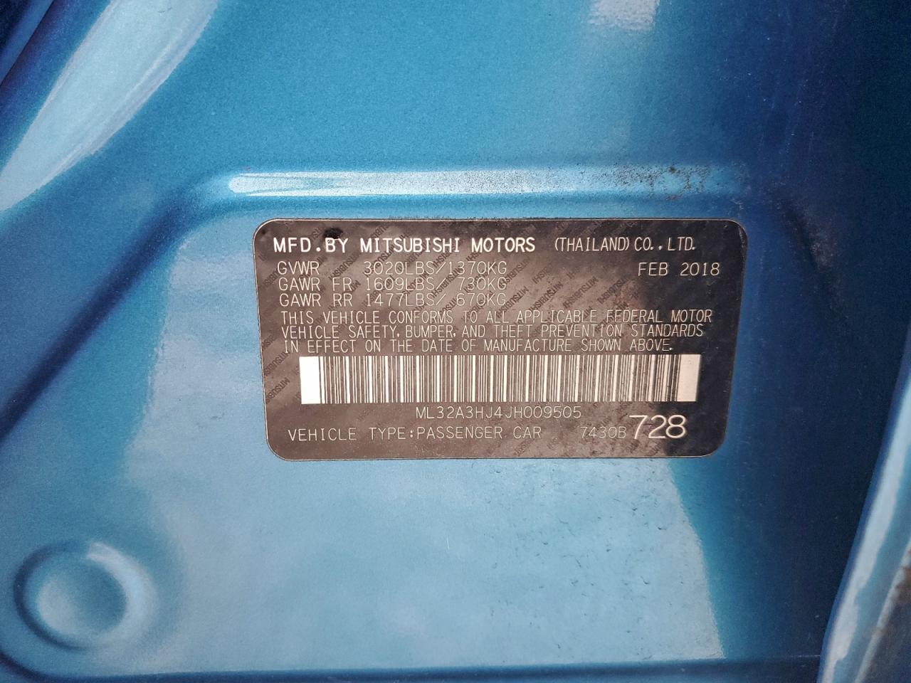 2018 MITSUBISHI MIRAGE ES photo 12