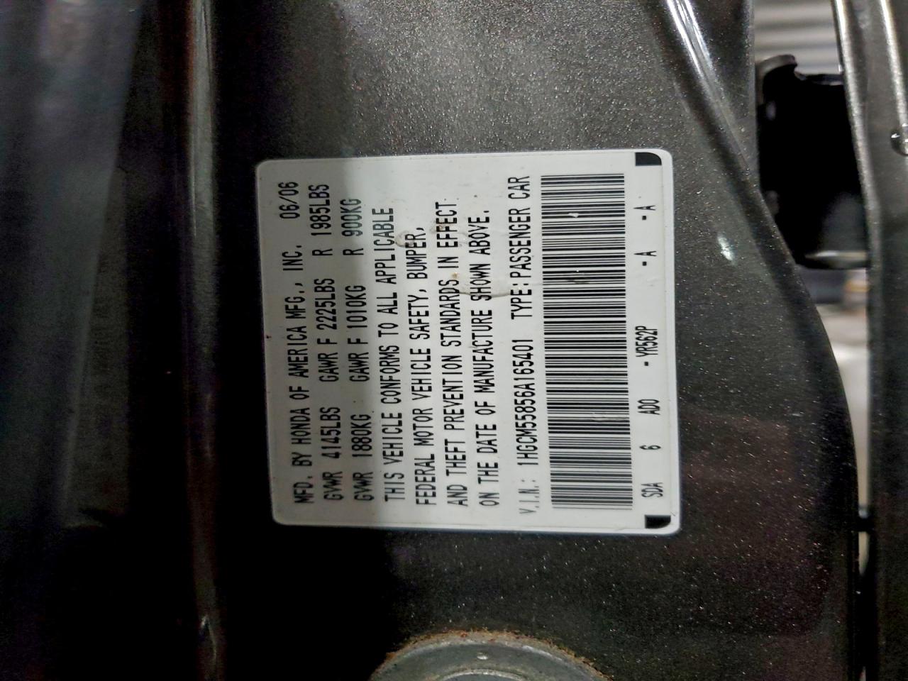 2006 HONDA ACCORD EX photo 12
