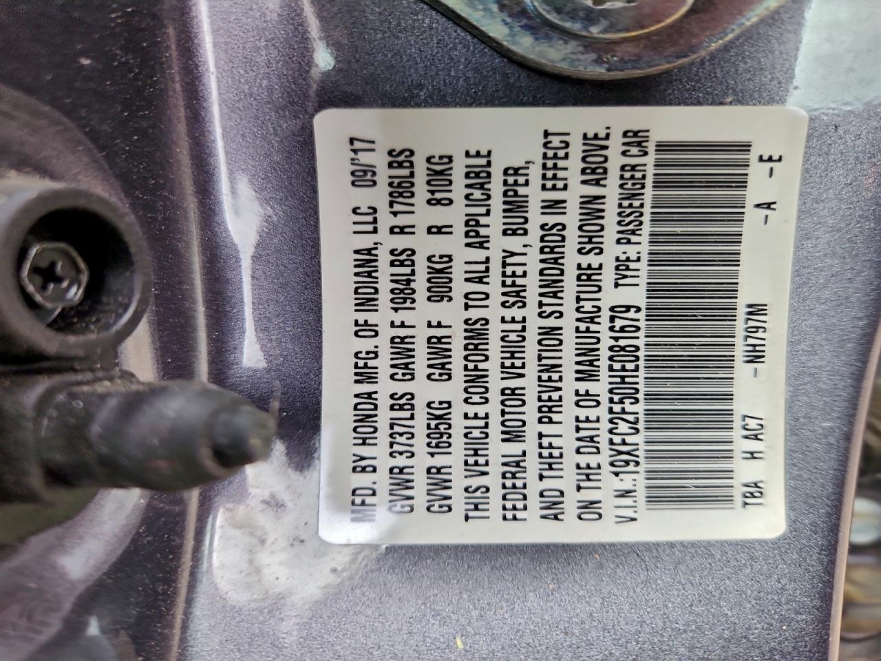 2017 HONDA CIVIC LX photo 12