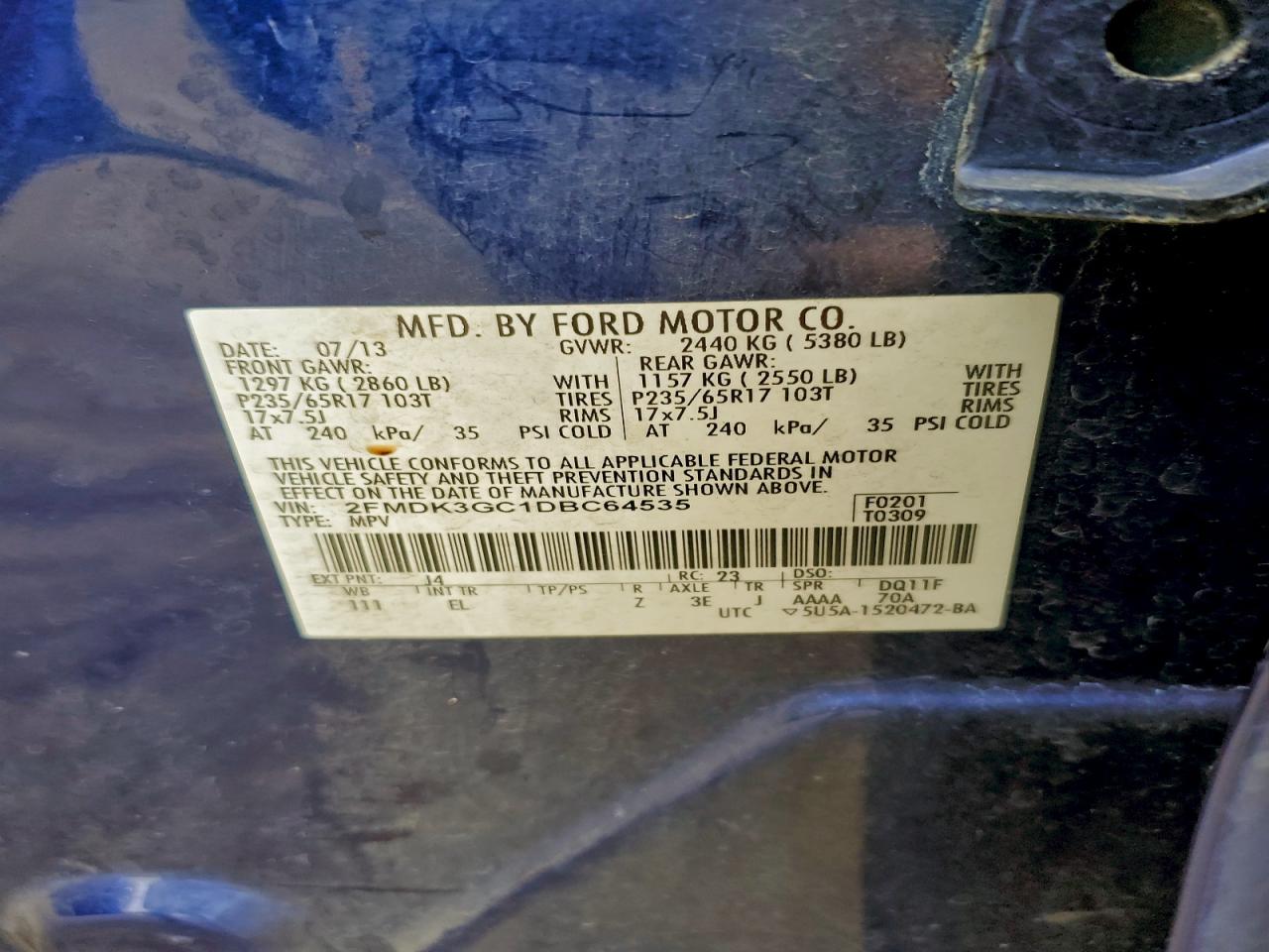 2013 FORD EDGE SE photo 13