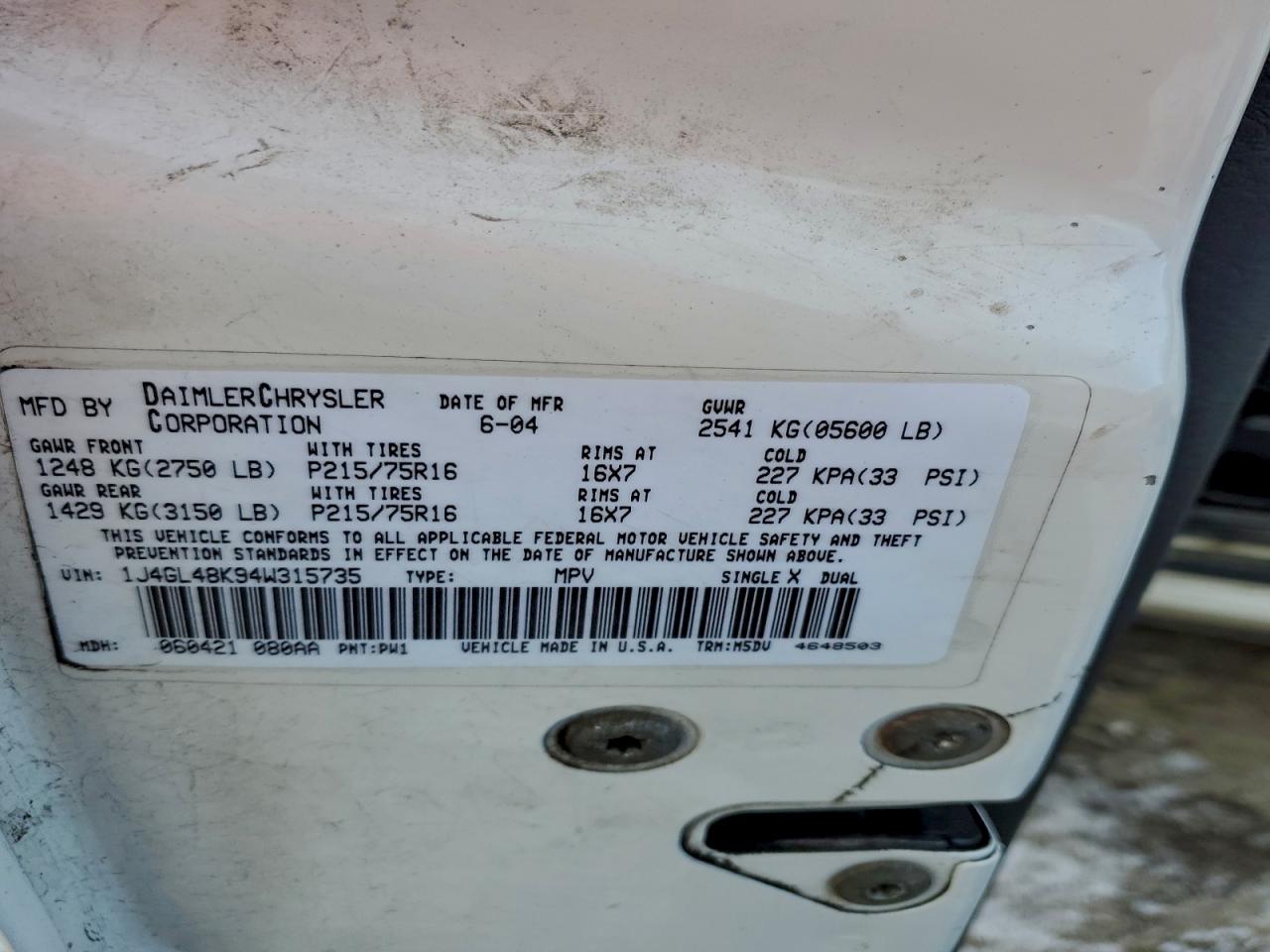 2004 JEEP LIBERTY SPORT photo 13
