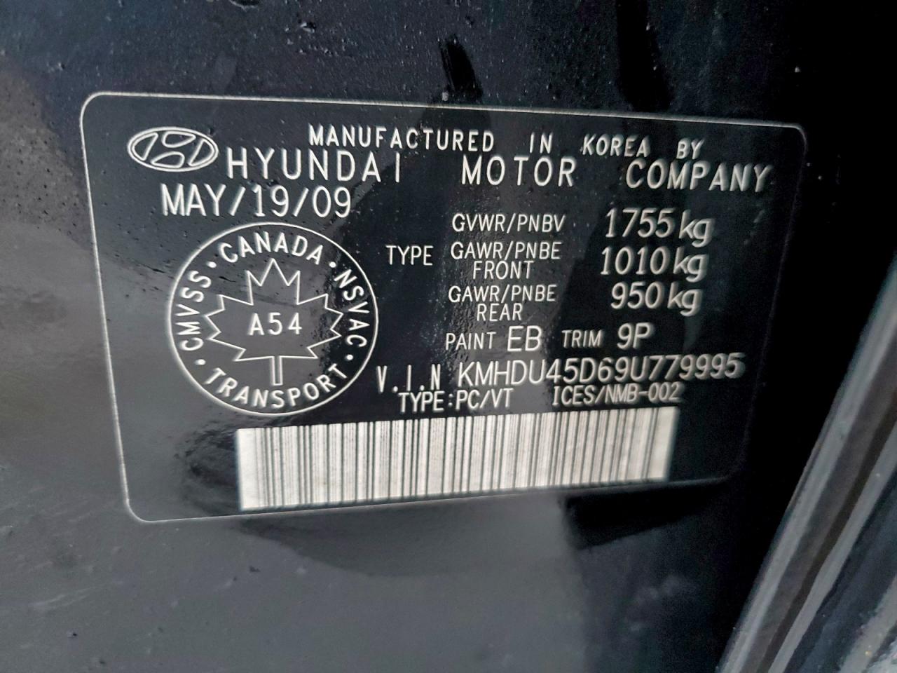 2009 HYUNDAI ELANTRA GLS photo 13