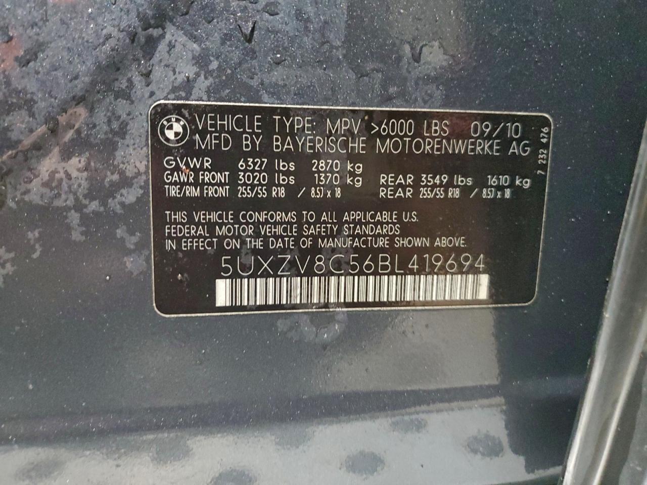 2011 BMW X5 XDRIVE50I photo 13