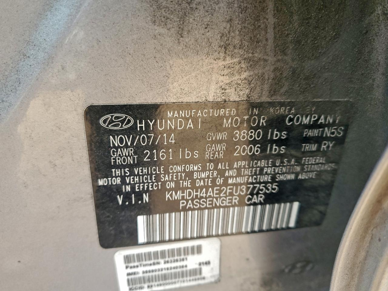 2015 HYUNDAI ELANTRA SE photo 12