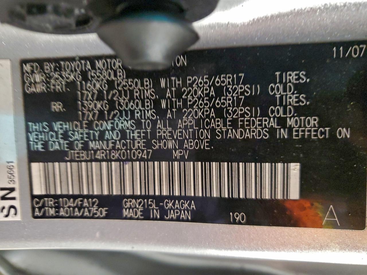 2008 TOYOTA 4RUNNER SR5 photo 13