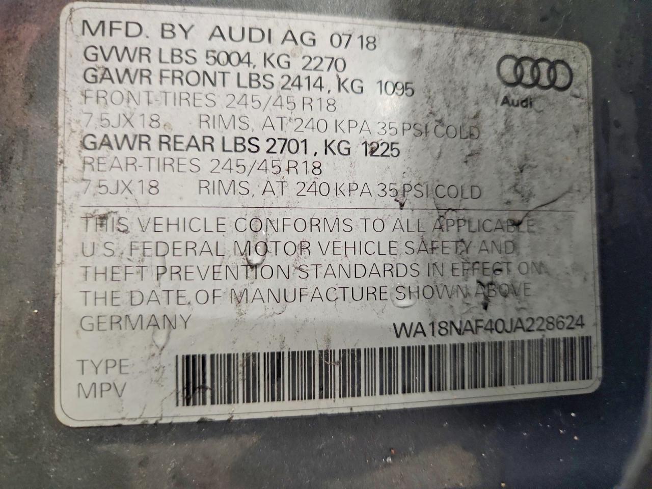 2018 AUDI A4 ALLROAD PREMIUM PLUS photo 13